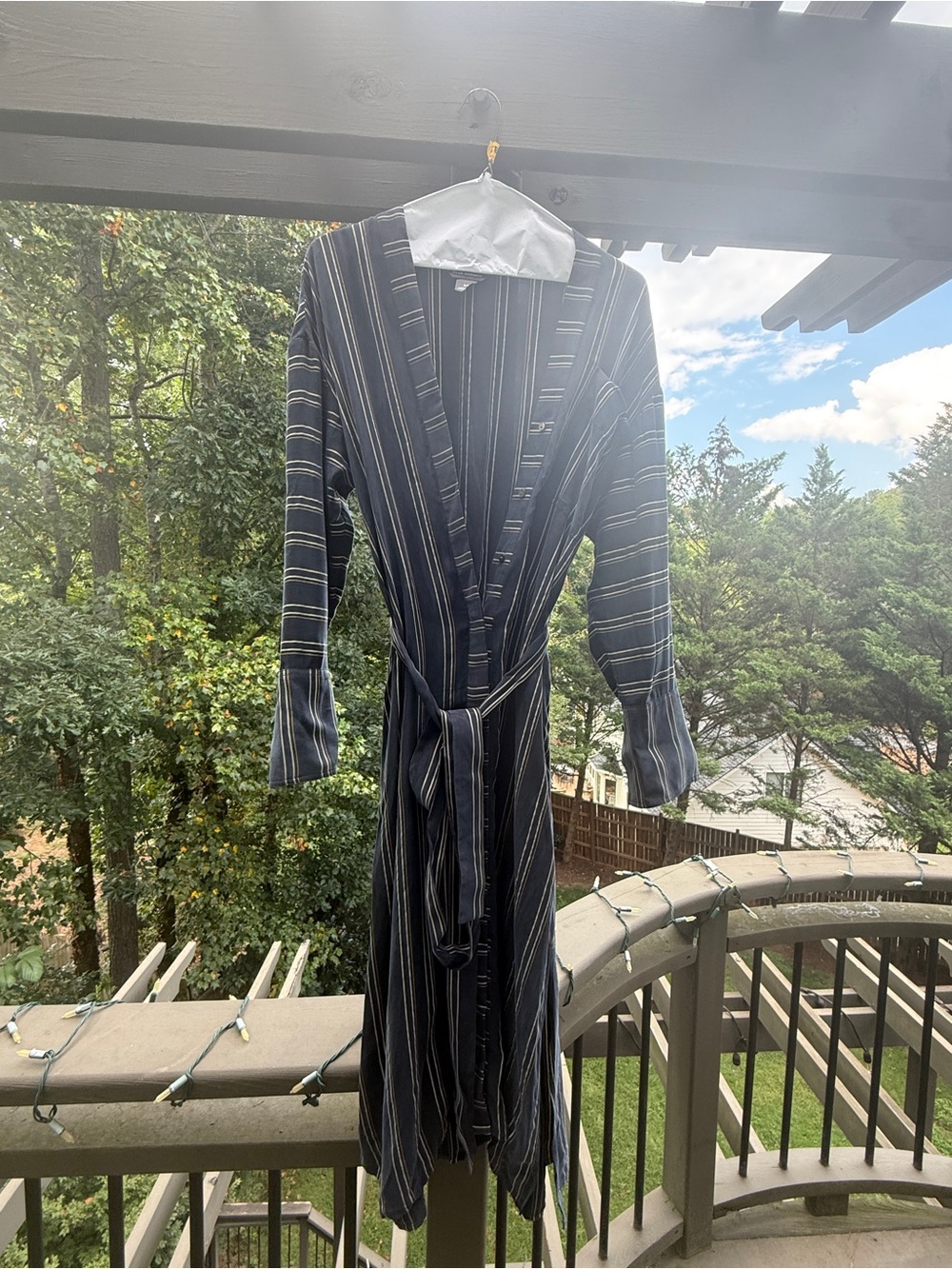 Sharp pinstripe silk dress
